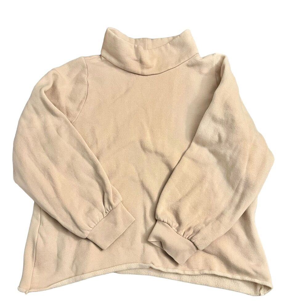 Madewell Size Medium Mock Neck Cream/Beige Turtleneck Sweater